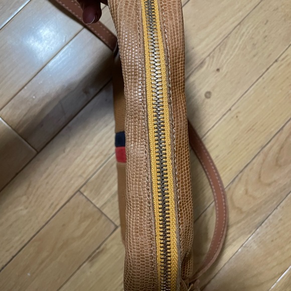 Clare V midi sac crossbody shoulder bag tan lizard leather - Picture 3 of 12